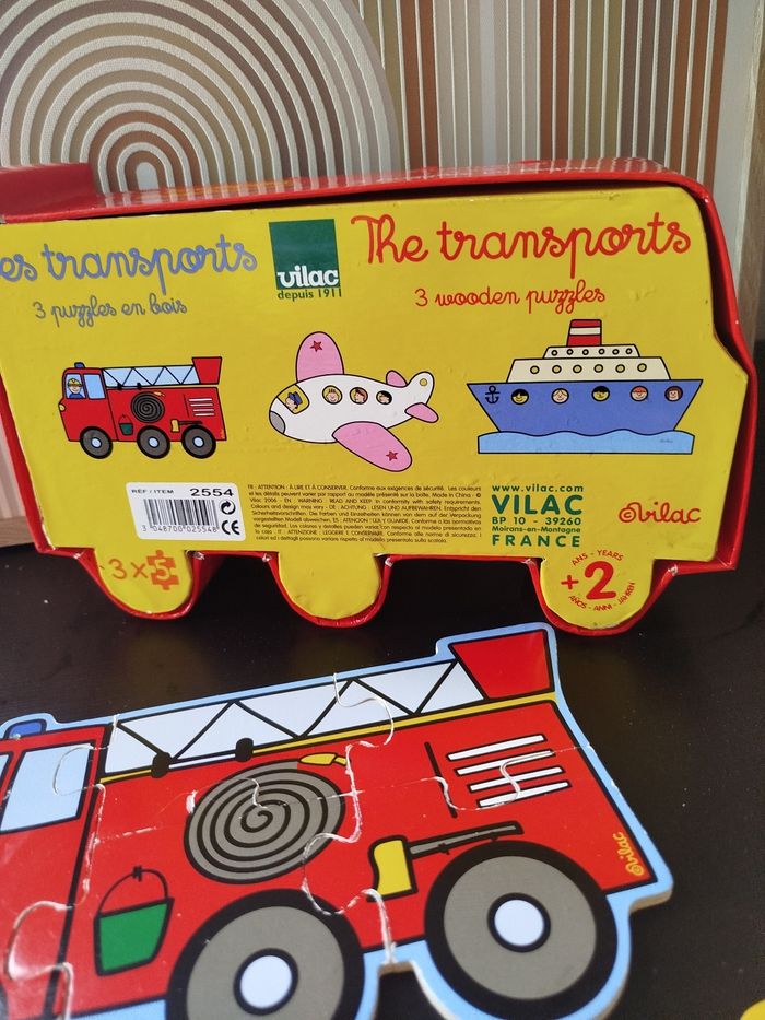 Vilac Coffret 3 puzzles Les Transports - photo numéro 2