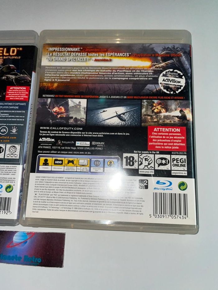 Lot 2 Jeux Guerre PS3 - Call Of Duty World At War / Battlefied 4 VF Sony PAL - photo numéro 5