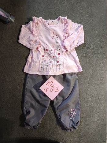 Ensemble haut fleuri 12 mois