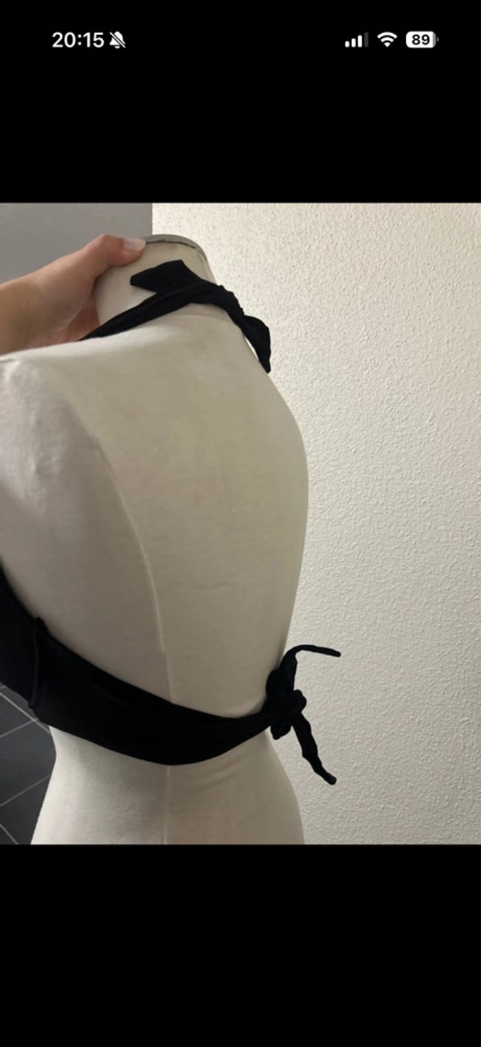 Haut de maillot de bain noir a nouer - photo numéro 3