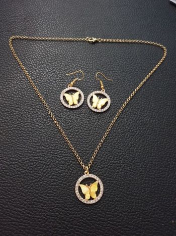 Parure fantaisie "Papillon" jaune
