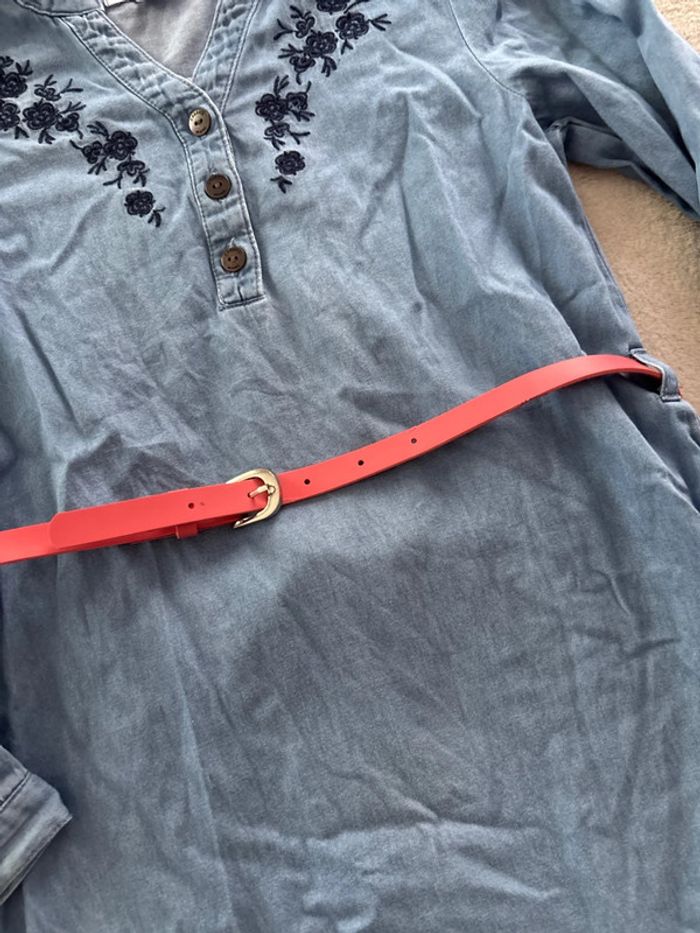 Robe style jeans ceinture 8 ans manches longues - photo numéro 4
