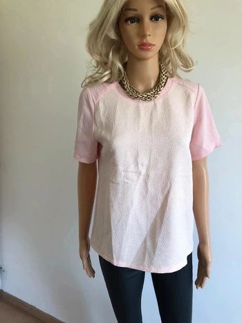 Blouse rose claire à manches courtes neuve taille S