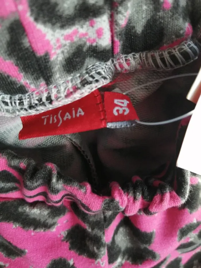 Legging rose et gris à motif léopard / tissaia / (34) - photo numéro 3