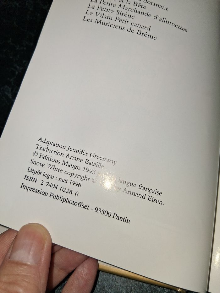 Petit livre enfant Blanche neige/ ancien 1996 - photo numéro 10