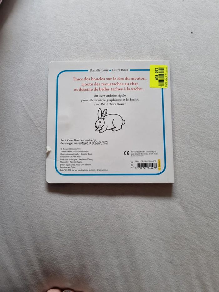 Livre ardoise Petit Ours brun Je dessine avec les animaux - photo numéro 2