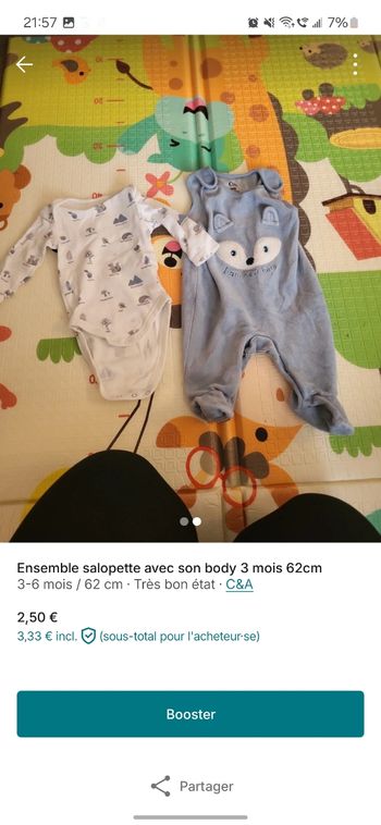 Salopette et son body