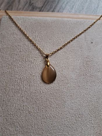 Collier oeil de chat marron