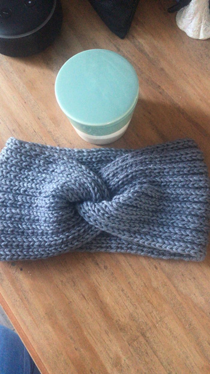 Bandeau headband en laine gris neuf hiver 2020 2021 - photo numéro 3