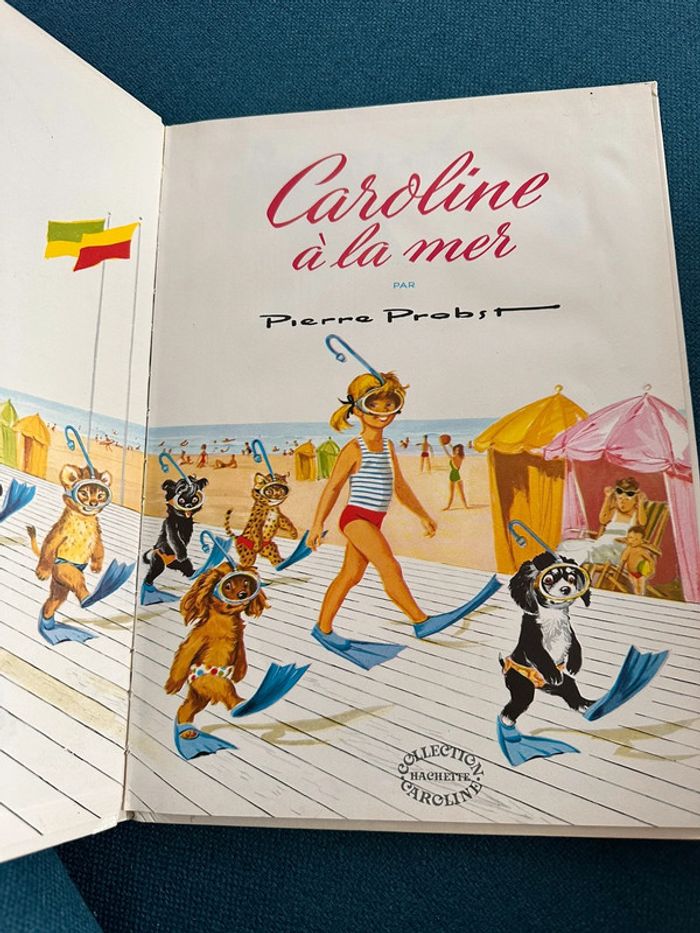 1980 Livre ancien Caroline à la Mer Océan album Pierre Probst grands Hachette - photo numéro 3