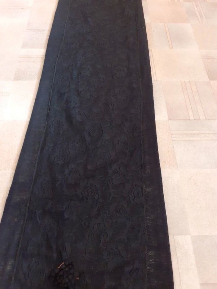 Echarpe style dentelle à fleurs noir - photo numéro 2