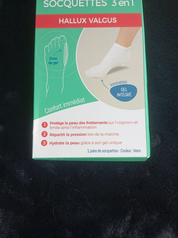 Paire de Socquettes 3en1 Neuve pour Hallux Valgus avec Gel intégré pour du confort blanches 39/42 - photo numéro 3