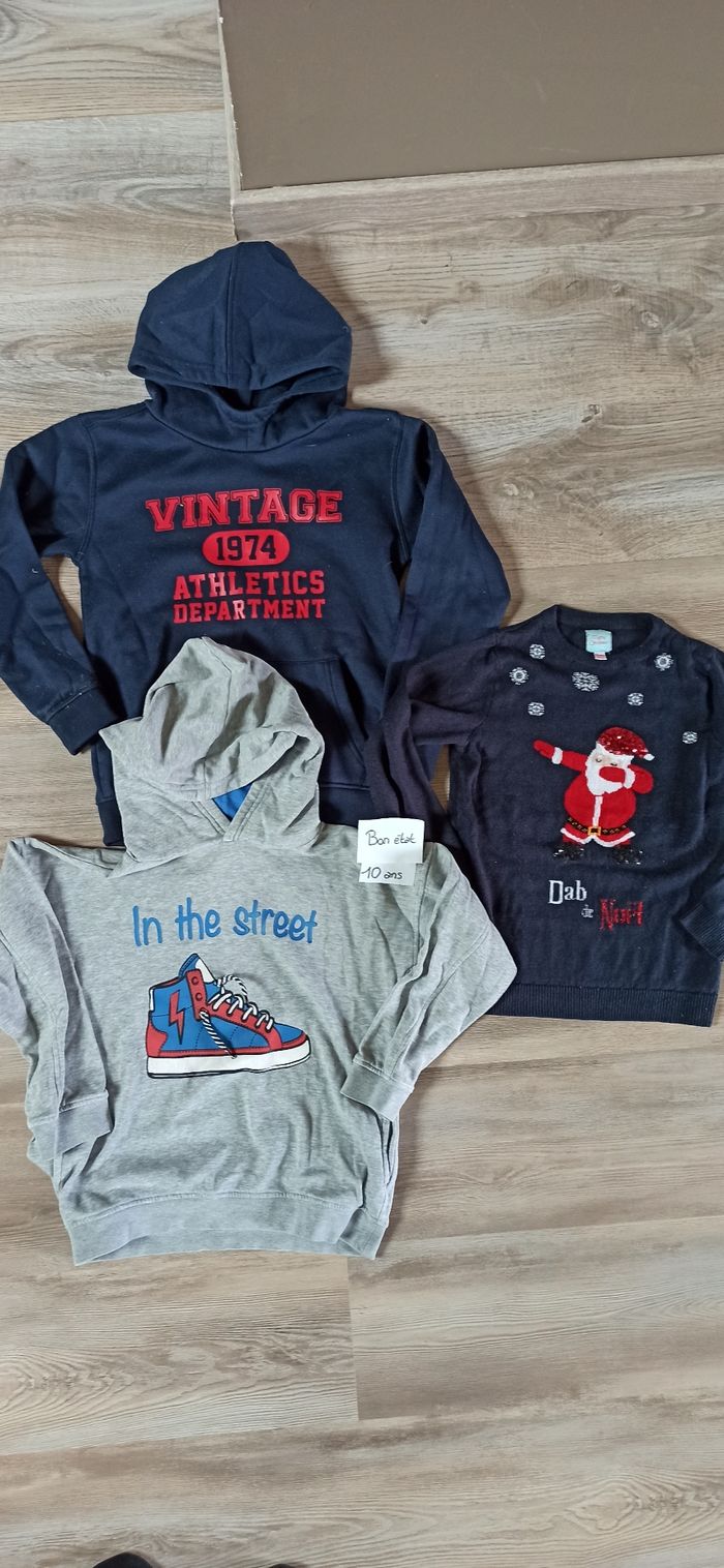 Lot de pull sweat garçon 10 ans