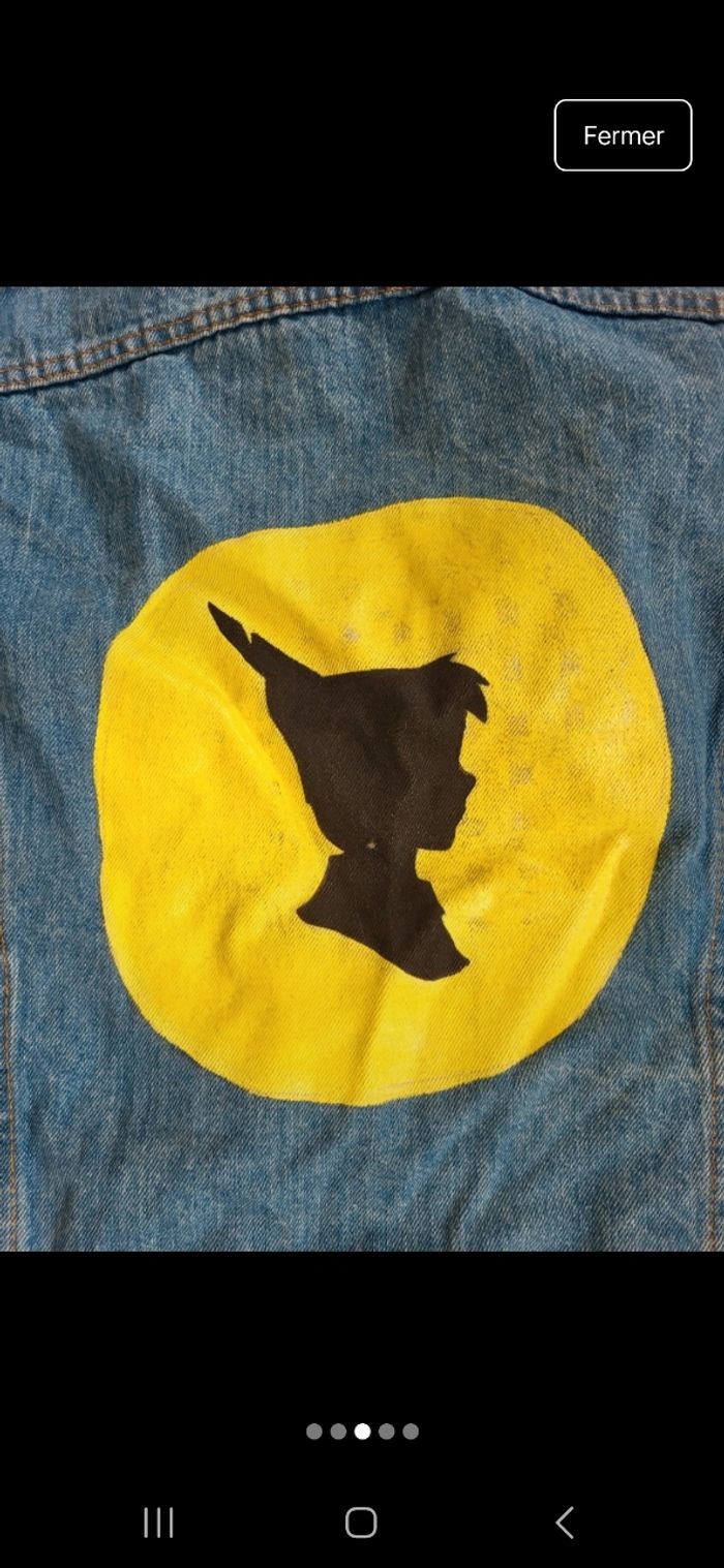 Veste en jean fait main Peter Pan - photo numéro 3