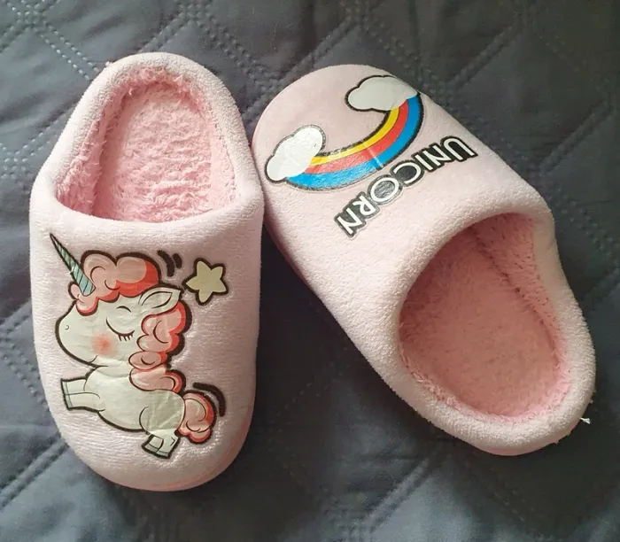 Chausson hiver, motifs, licorne, rose P: 23 - photo numéro 2