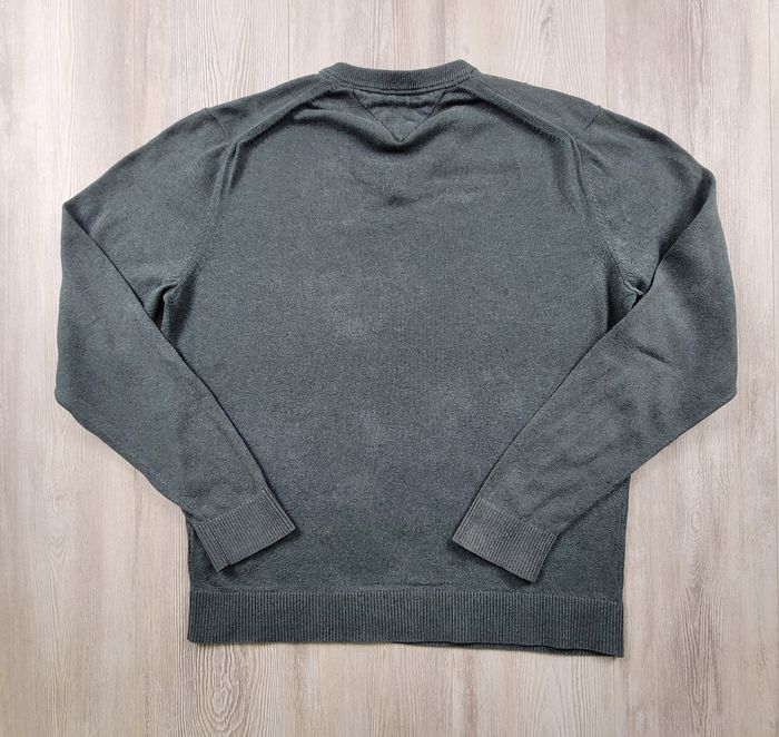 Pull vert foncé Tommy Hilfiger – col V – coton/cachemire – taille XL – excellent état - photo numéro 6