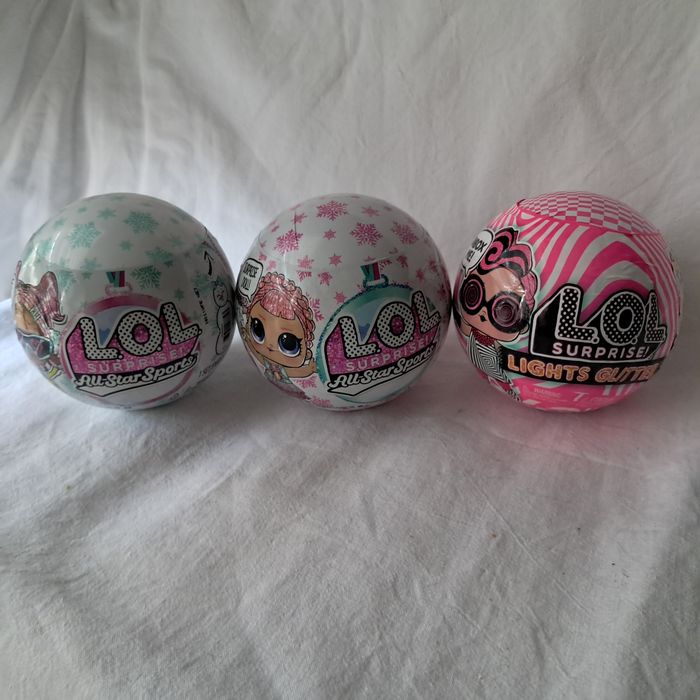 Lot de 3 Boules lol surprise MGA All Star Sport et lights Glitter