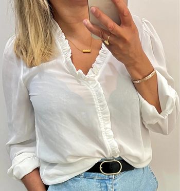 Blouse blanche avec volant Taille S