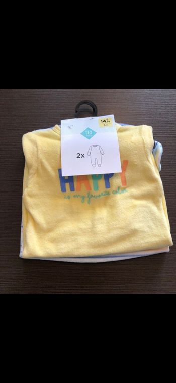 Lot de 2 pyjamas garçon en velours 3 mois