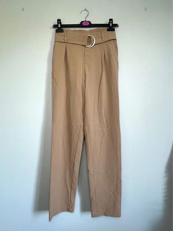 Pantalon droit taille haute Cache Cache beige