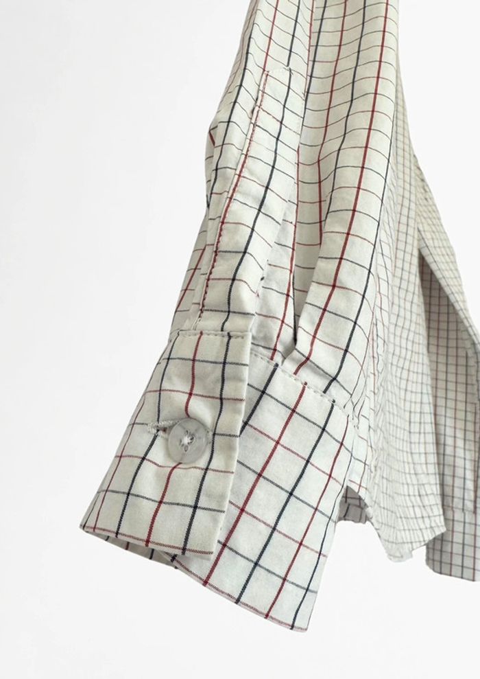Chemise blanche à carreaux 100% coton • White plaid shirt Claudie Pierlot Taille S - photo numéro 6