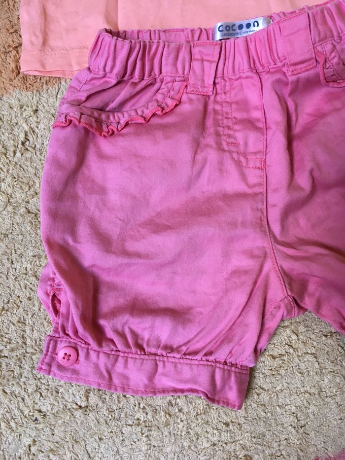 Ensemble tee-shirts et short été - 12 mois- TBE - photo numéro 4