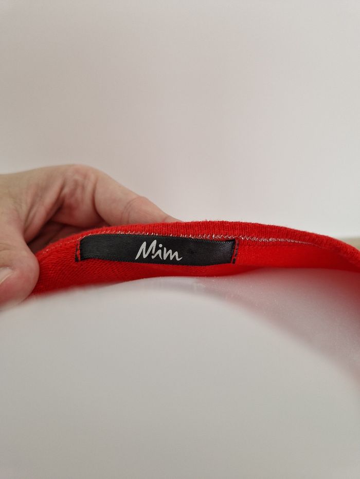 Pull fin rouge col v arrondi Mim - photo numéro 6