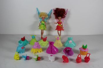 Tinkerbell Disney 2 fées clochettes à habillées avec 12 robes et accessoire