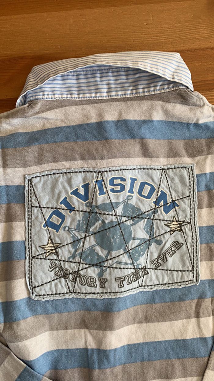 Polo manches longues 10 ans bleu/ gris - photo numéro 4