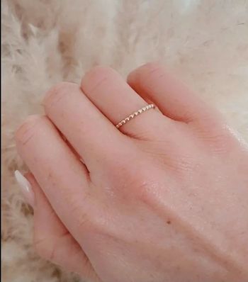 Bague alliance fine boules perles plaqué or taille 54