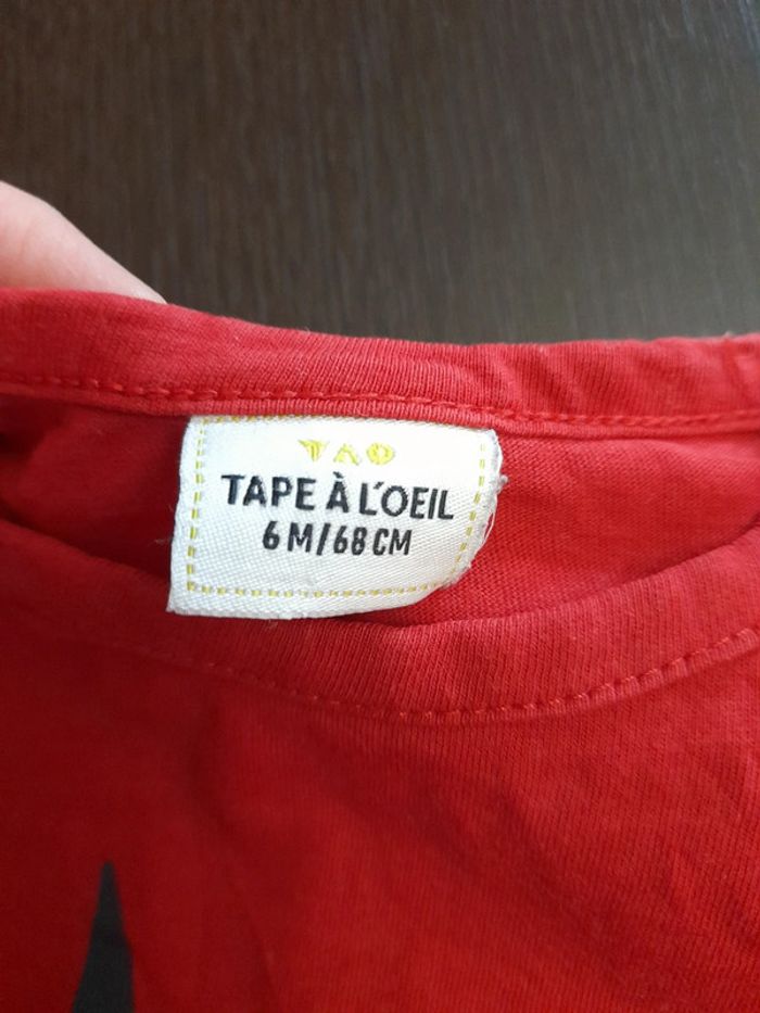T-shirt rouge 6 mois - photo numéro 3