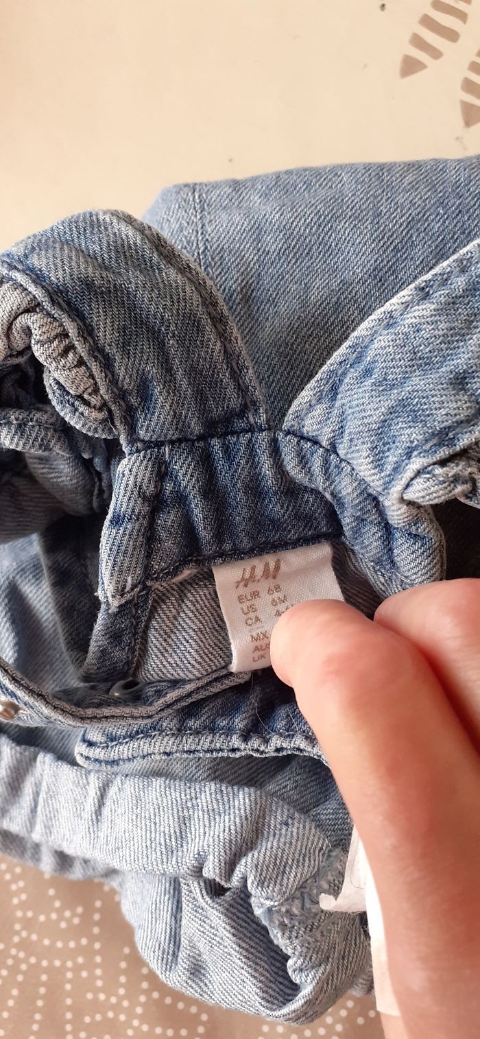 Salopette en jean 68cm - photo numéro 3