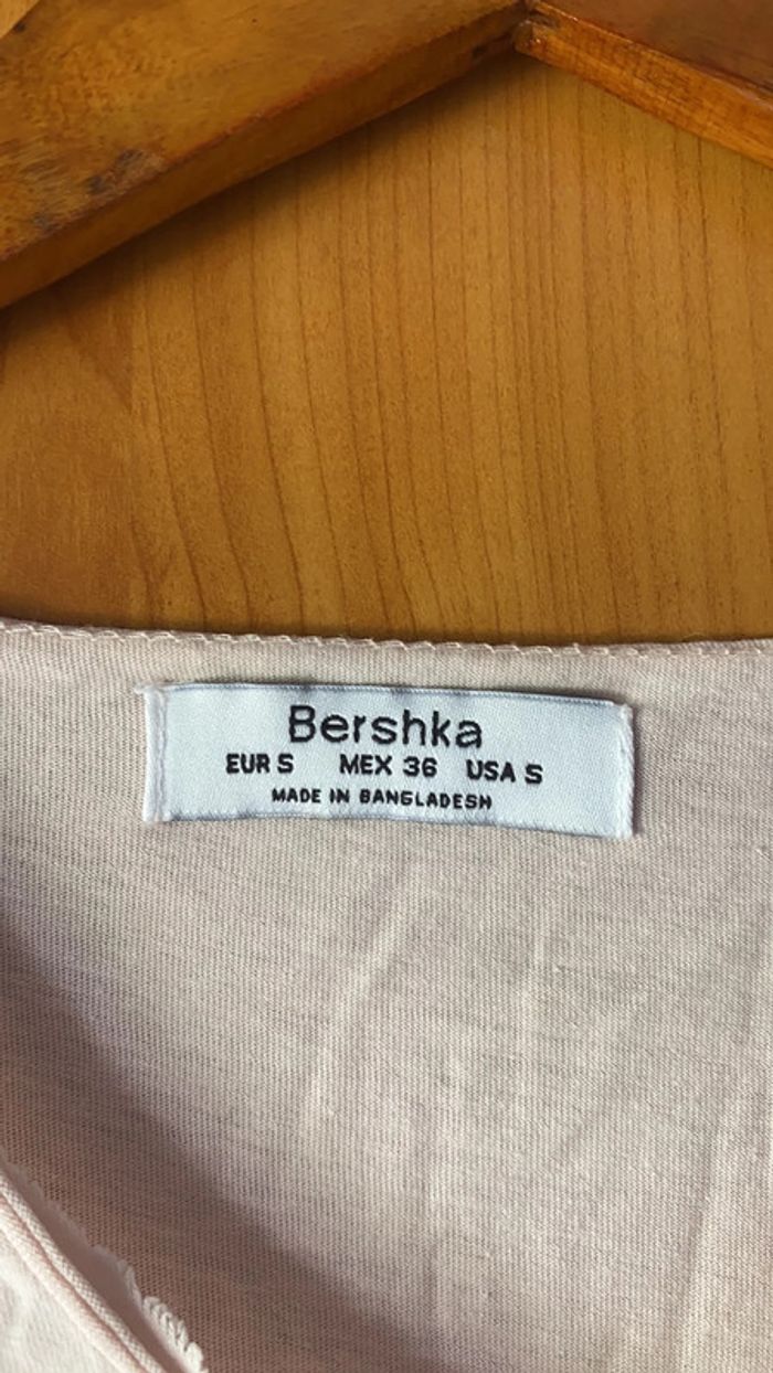 Tee-shirt rose pale Bershka S - photo numéro 4