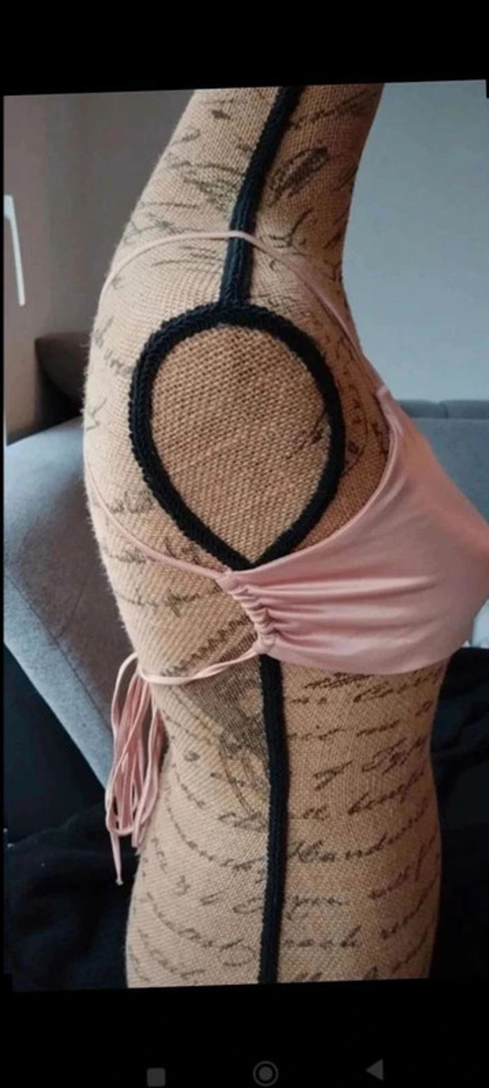 Brassière croisée rose argenté taille M - Style chic et tendance femme fille ados - photo numéro 8