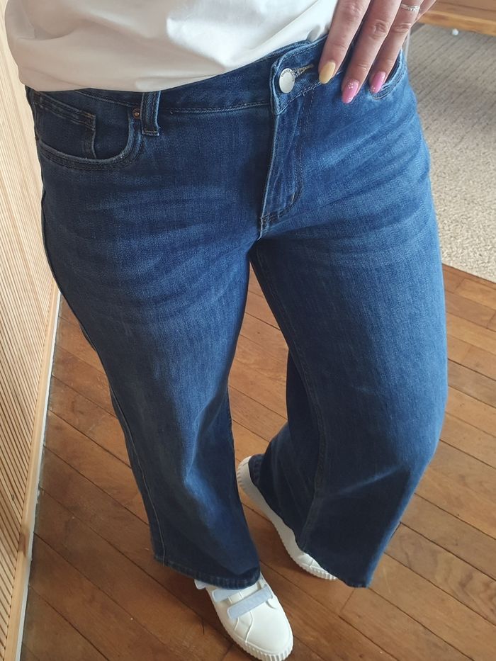 Jean wide leg Clermont bleu foncé Taille 38 - photo numéro 4