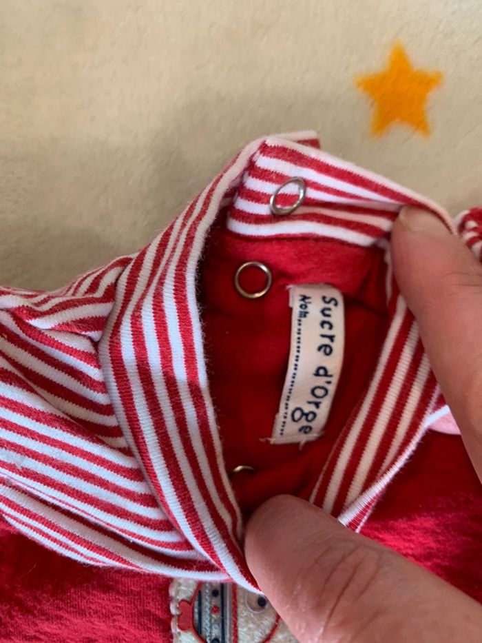 Combinaison Robe Sucre d’Orge Marinière Rouge & Blanche 1M - photo numéro 2