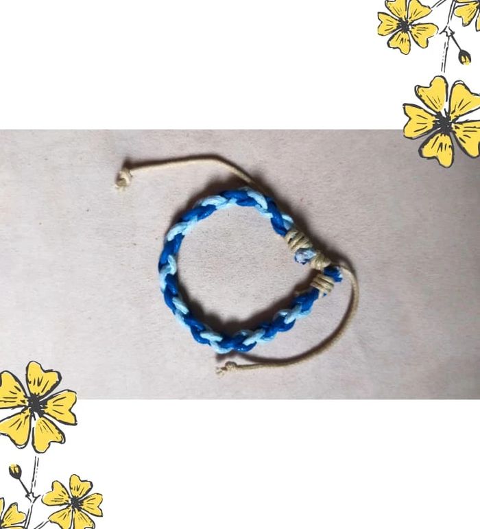 Bracelet tressé bleu – style bohème - photo numéro 4