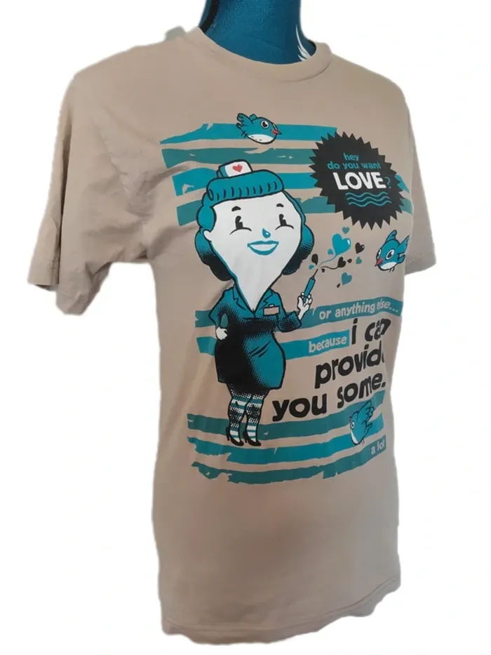 Tee-shirt à message Hey do you want love signé Frigo banjo Drop des indispensables de l'été - photo numéro 3