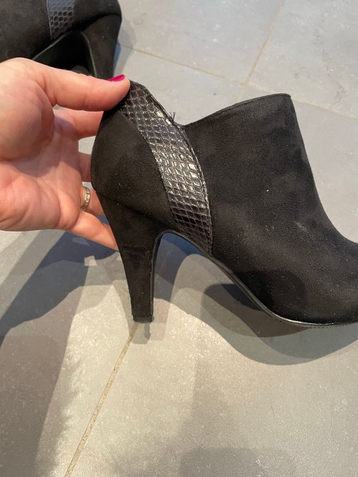 Bottines suédine hiver femme à talons - photo numéro 5