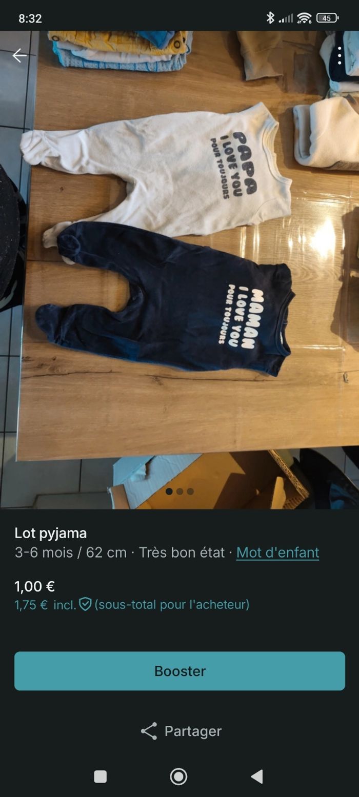 Lot pyjama