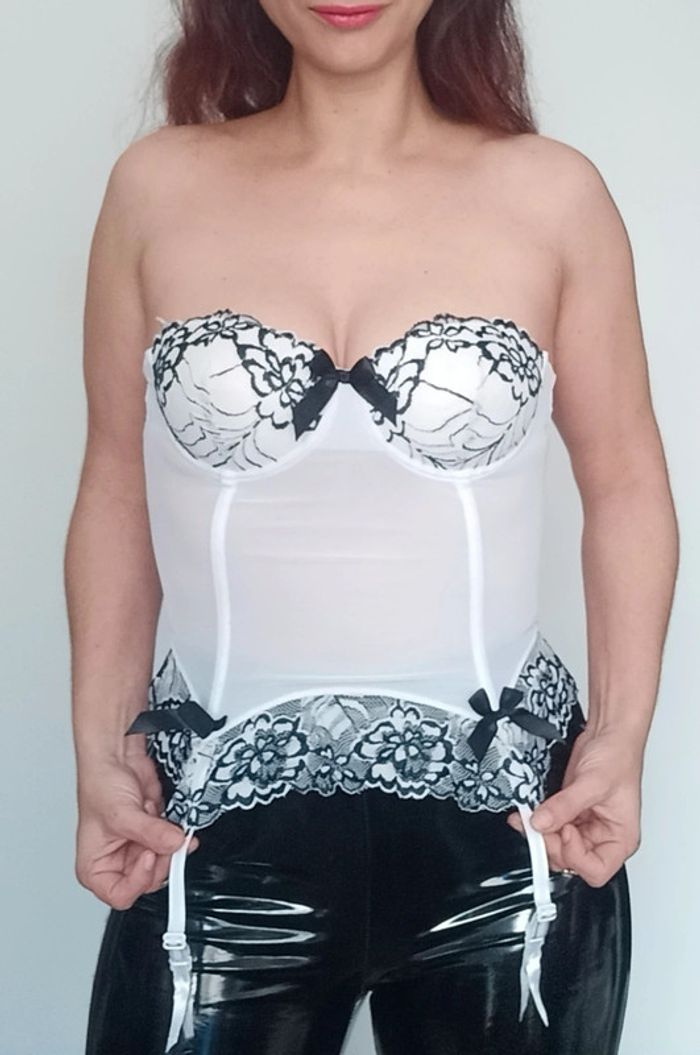 Bustier guepiere lingerie avec jarretieres 90b - photo numéro 2