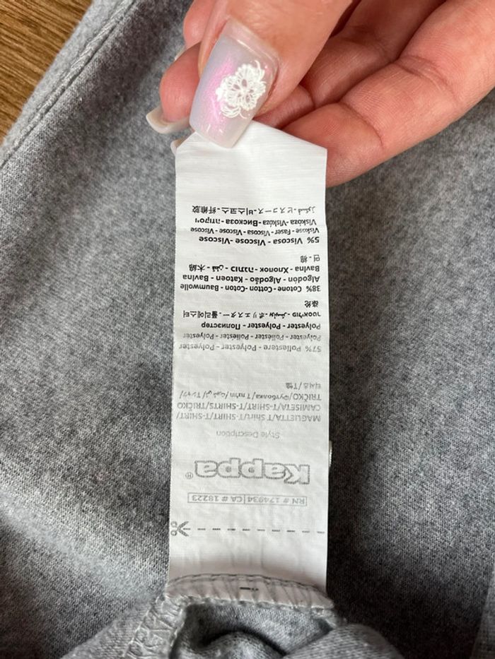 T.shirt gris homme Kappa en taille XXL (taille petit) - photo numéro 4