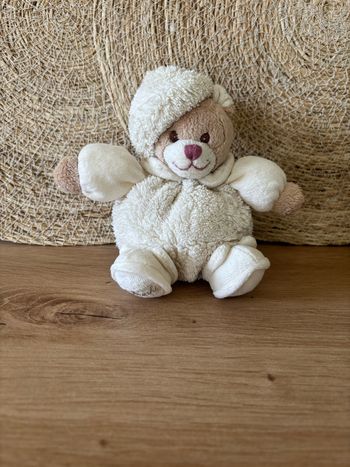 Doudou ours boule beige écru bukowski