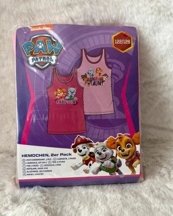 Lot 2 débardeurs, Tshirts, maillots de corps pat patrouille, paw patrol 7/8 ans