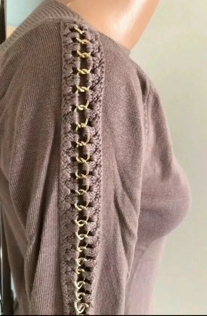 Beau pull marron beige T: 36/38 - photo numéro 2