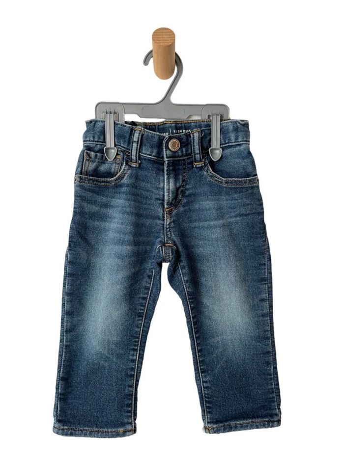 Pantalon doublé bleu denim - baby Gap 18-24 mois - photo numéro 2