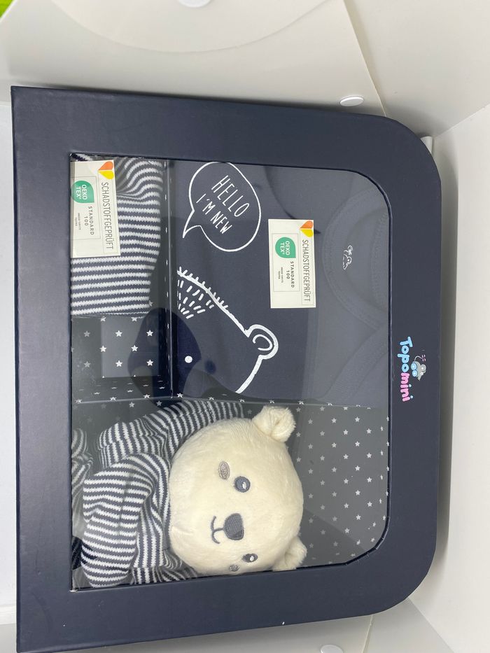 Coffret naissance bleu neuf - Doudou, Body, pantalon, Bandana