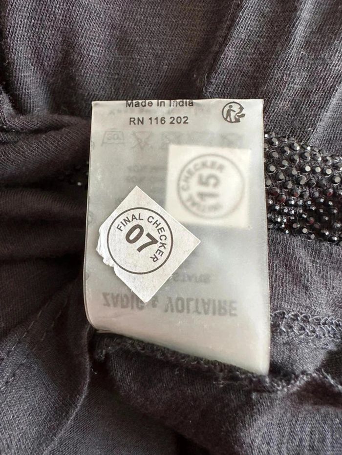 T-shirt Zadig et Voltaire T:M étoiles noir paillettes  neuf - photo numéro 4