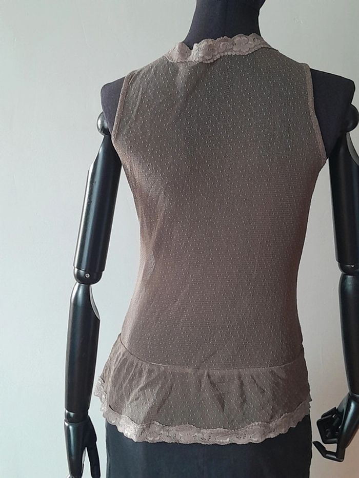 Débardeur en mèche et dentelle transparence - photo numéro 7