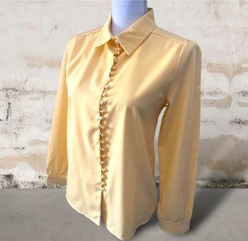 Chemise femme manches longues jaune vif polycoton taille M